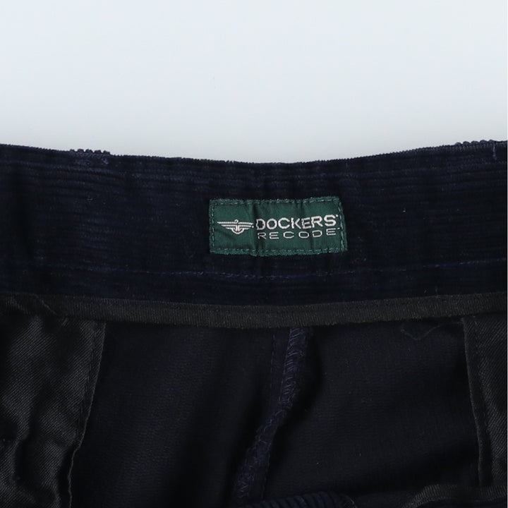 90'S Dockers Recode Two-Pleated Corduroy Pants, Men's, Size W35 cotton navy blue type Vintage Second Hand