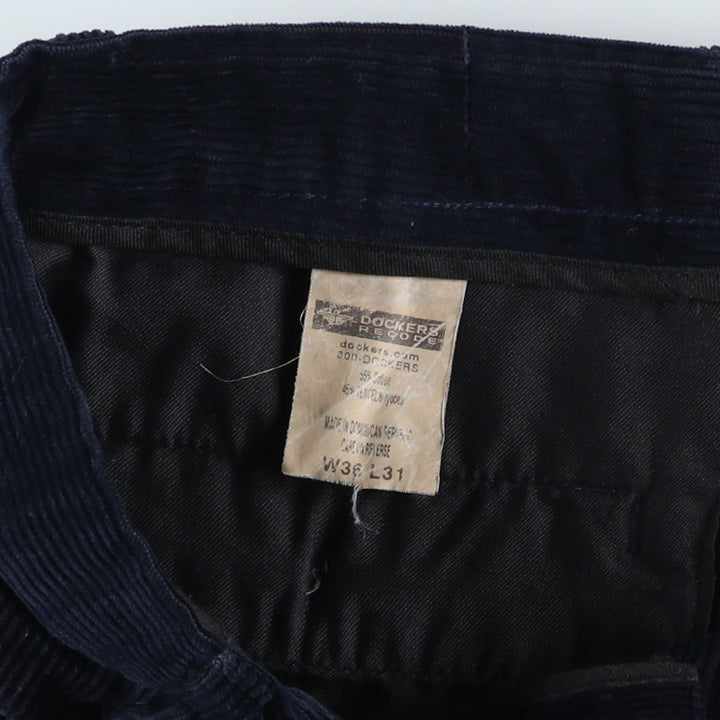 90'S Dockers Recode Two-Pleated Corduroy Pants, Men's, Size W35 cotton navy blue type Vintage Second Hand