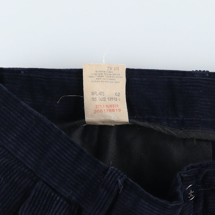 90'S Dockers Recode Two-Pleated Corduroy Pants, Men's, Size W35 cotton navy blue type Vintage Second Hand