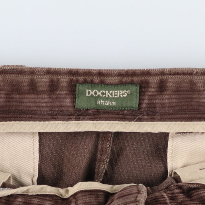 Dockers Khakis Wide Ribbed Corduroy Pants, Men's, Size W33 cotton beige type brown Vintage Second Hand