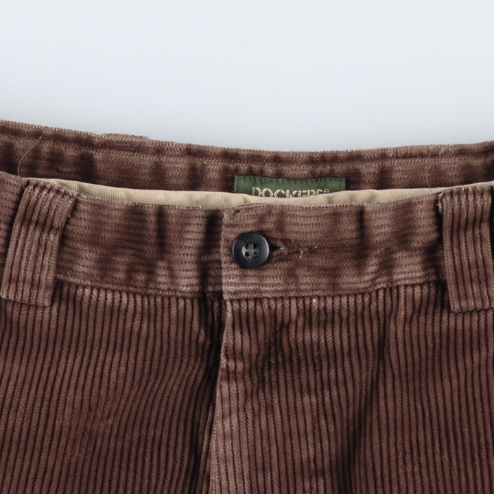 Dockers Khakis Wide Ribbed Corduroy Pants, Men's, Size W33 cotton beige type brown Vintage Second Hand