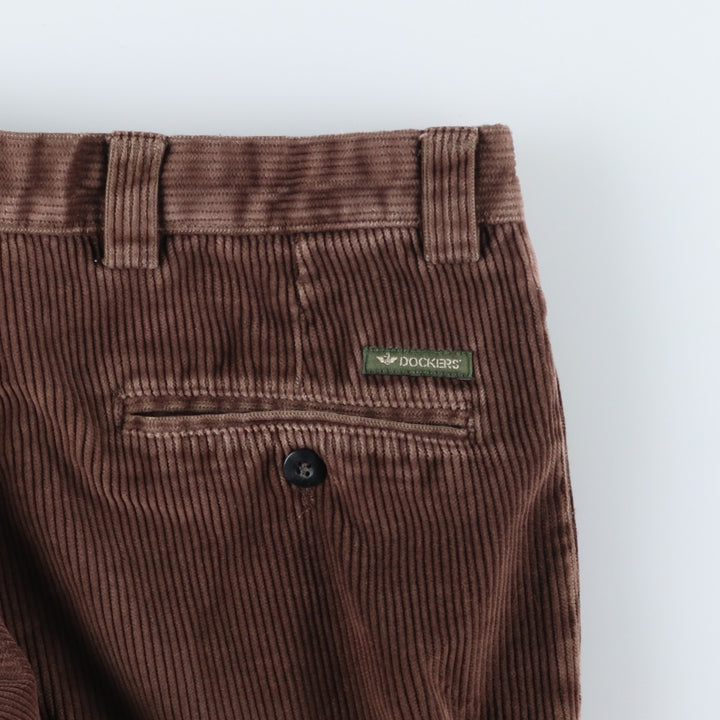 Dockers Khakis Wide Ribbed Corduroy Pants, Men's, Size W33 cotton beige type brown Vintage Second Hand