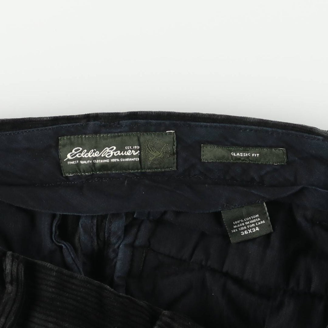 2000'S Eddie Bauer Classic Fit Corduroy Pants, Men's, Size 36 cotton black type Vintage Second Hand