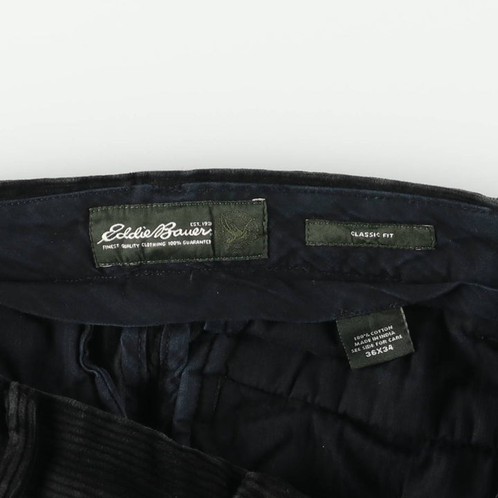 2000'S Eddie Bauer Classic Fit Corduroy Pants, Men's, Size 36 cotton black type Vintage Second Hand