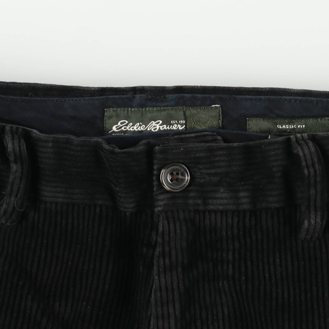 2000'S Eddie Bauer Classic Fit Corduroy Pants, Men's, Size 36 cotton black type Vintage Second Hand