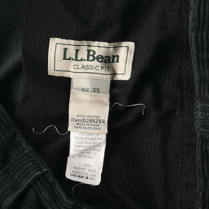 90s-00'S Vintage LLBean Classic Fit Corduroy Pants, Men's, Size 36 cotton green type Vintage Second Hand