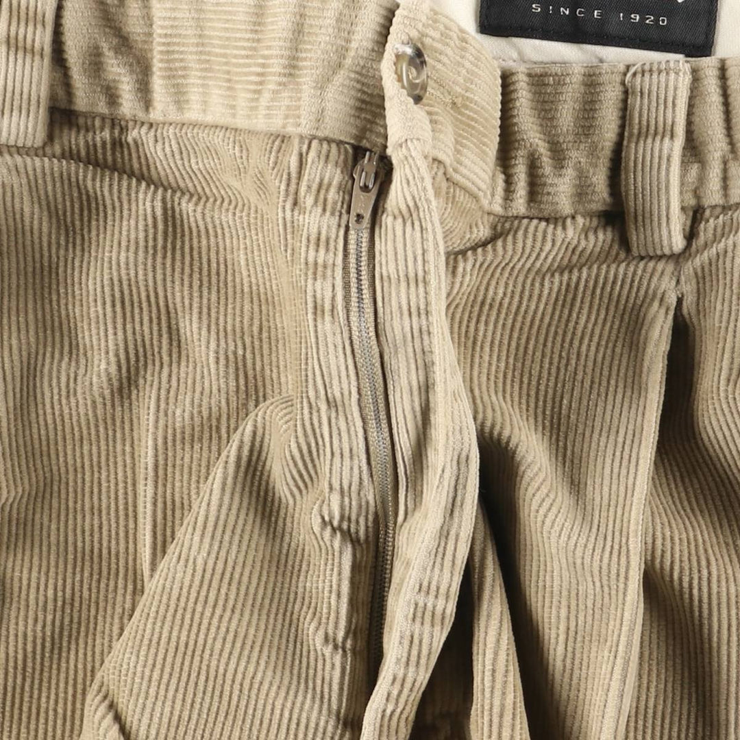 2000'S Eddie Bauer Two-pleat Corduroy Pants, Men's, Size W33 cotton beige type brown Vintage Second Hand