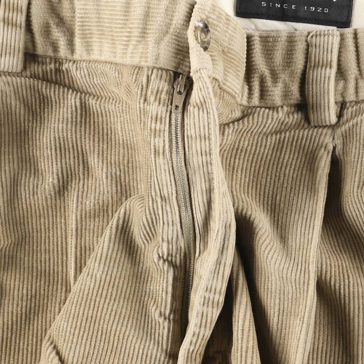 2000'S Eddie Bauer Two-pleat Corduroy Pants, Men's, Size W33 cotton beige type brown Vintage Second Hand