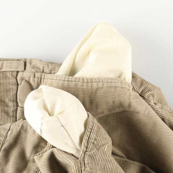 2000'S Eddie Bauer Two-pleat Corduroy Pants, Men's, Size W33 cotton beige type brown Vintage Second Hand