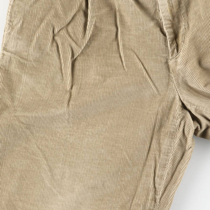 2000'S Eddie Bauer Two-pleat Corduroy Pants, Men's, Size W33 cotton beige type brown Vintage Second Hand