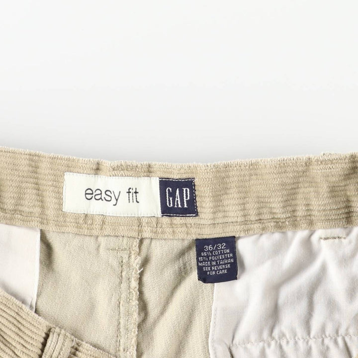 90'S GAP EASY FIT Old Gap Two-pleat Corduroy Pants Men's Size 34 (Vintage) cotton beige type brown Vintage Second Hand
