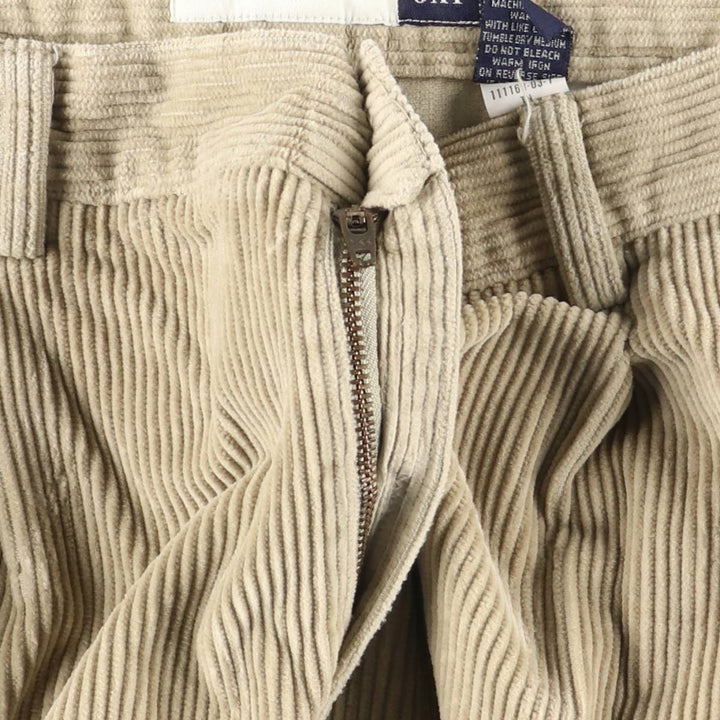 90'S GAP EASY FIT Old Gap Two-pleat Corduroy Pants Men's Size 34 (Vintage) cotton beige type brown Vintage Second Hand
