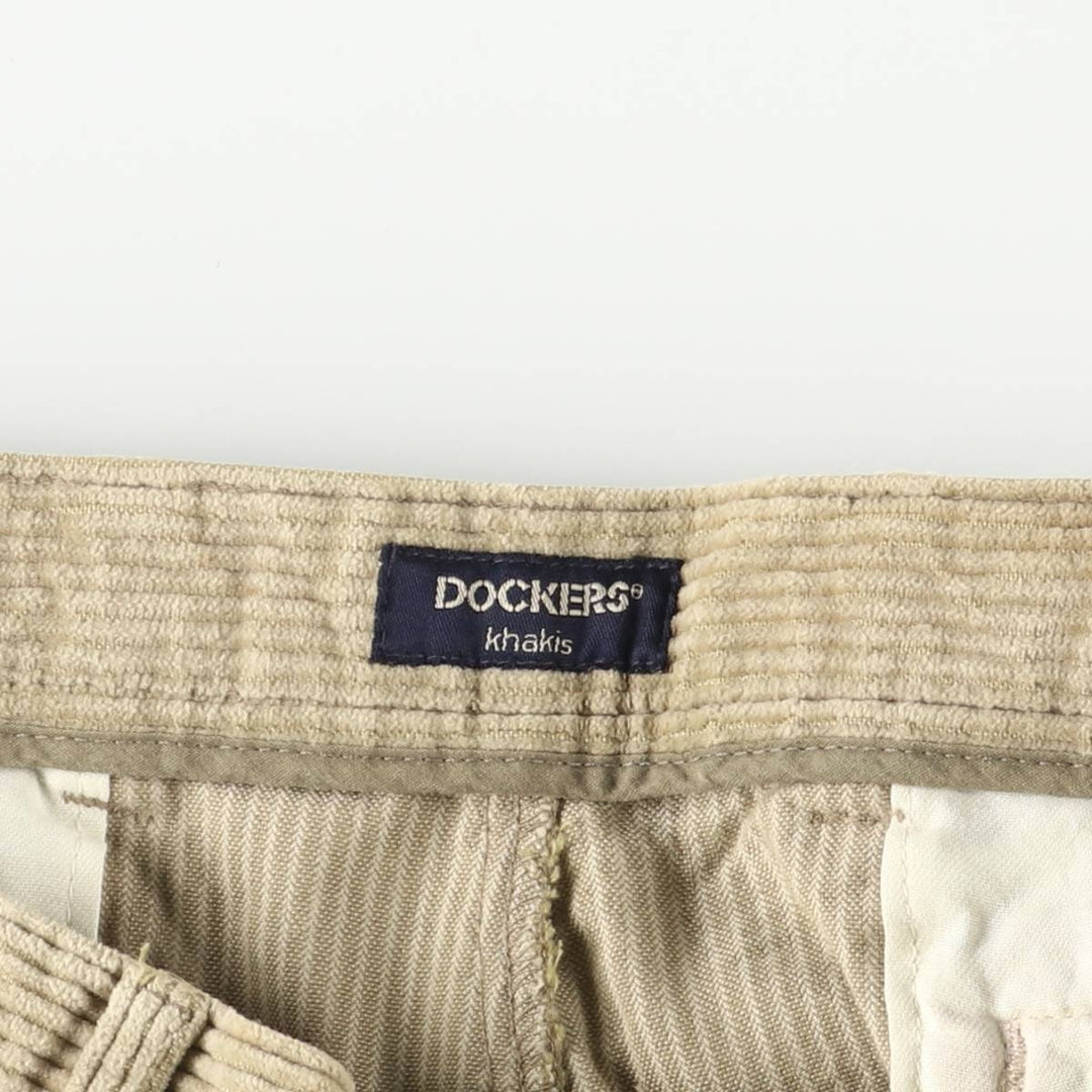 90'S Dockers Khakis Two-pleat Wide-ribbed Corduroy Pants, Men's, Size W35 cotton Beige type Vintage Second Hand