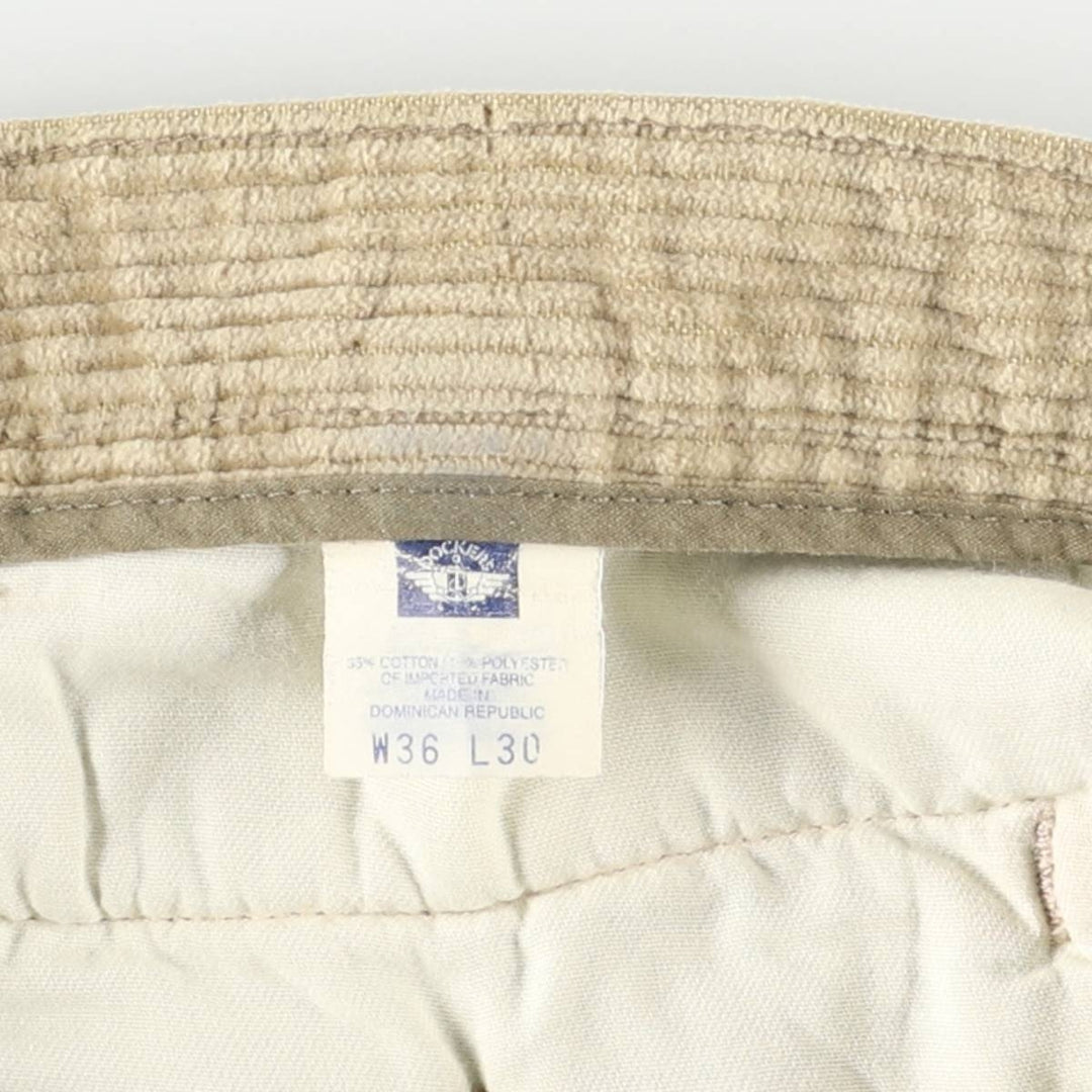 90'S Dockers Khakis Two-pleat Wide-ribbed Corduroy Pants, Men's, Size W35 cotton Beige type Vintage Second Hand