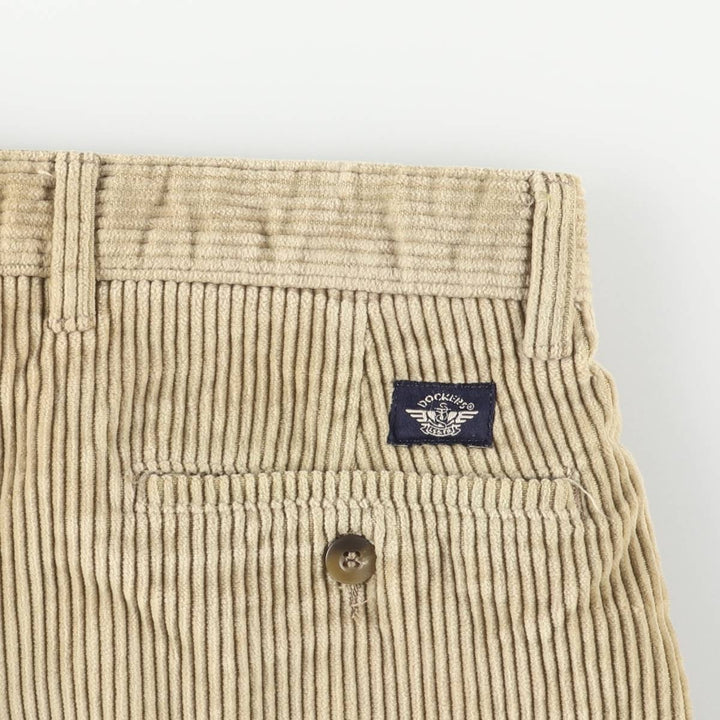 90'S Dockers Khakis Two-pleat Wide-ribbed Corduroy Pants, Men's, Size W35 cotton Beige type Vintage Second Hand