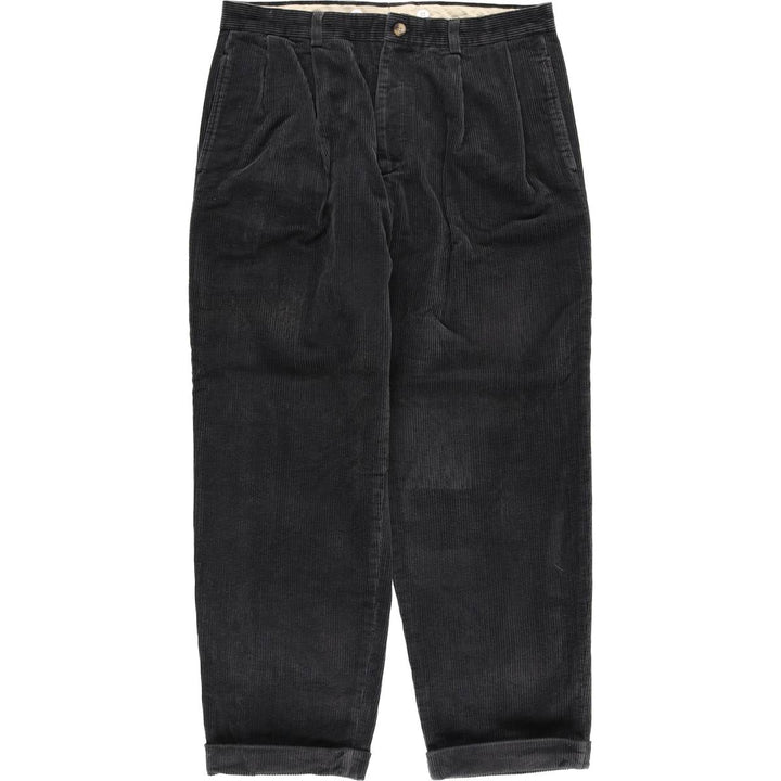 Baracuta BARACUTA wide-ribbed two-pleat corduroy pants, men's size W36 cotton Charcoal Vintage Second Hand