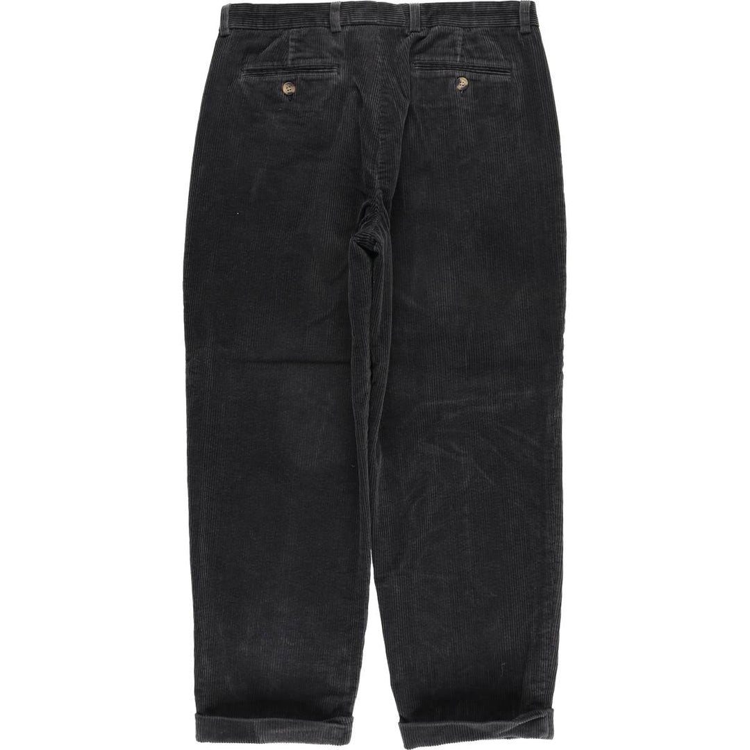 Baracuta BARACUTA wide-ribbed two-pleat corduroy pants, men's size W36 cotton Charcoal Vintage Second Hand