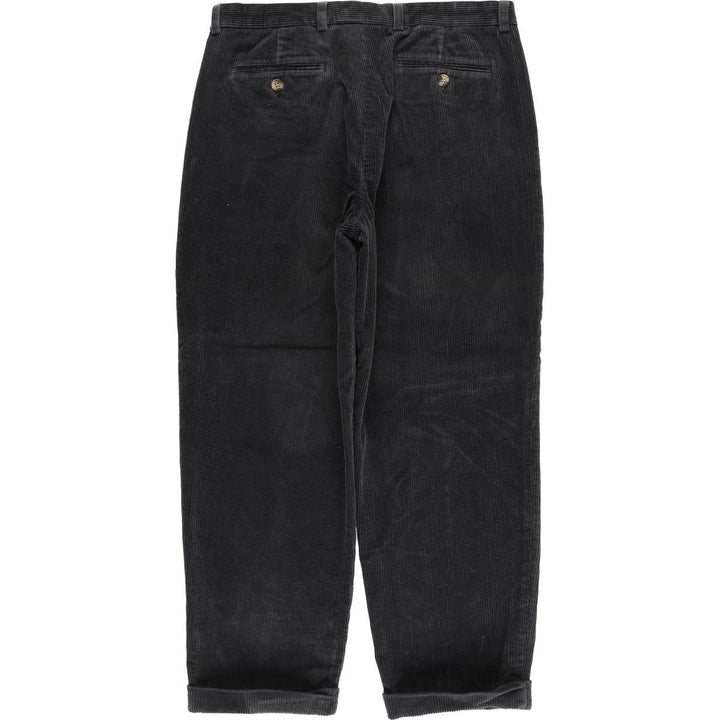Baracuta BARACUTA wide-ribbed two-pleat corduroy pants, men's size W36 cotton Charcoal Vintage Second Hand