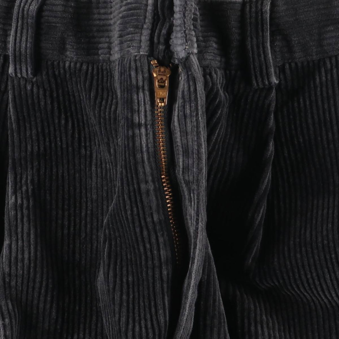 Baracuta BARACUTA wide-ribbed two-pleat corduroy pants, men's size W36 cotton Charcoal Vintage Second Hand