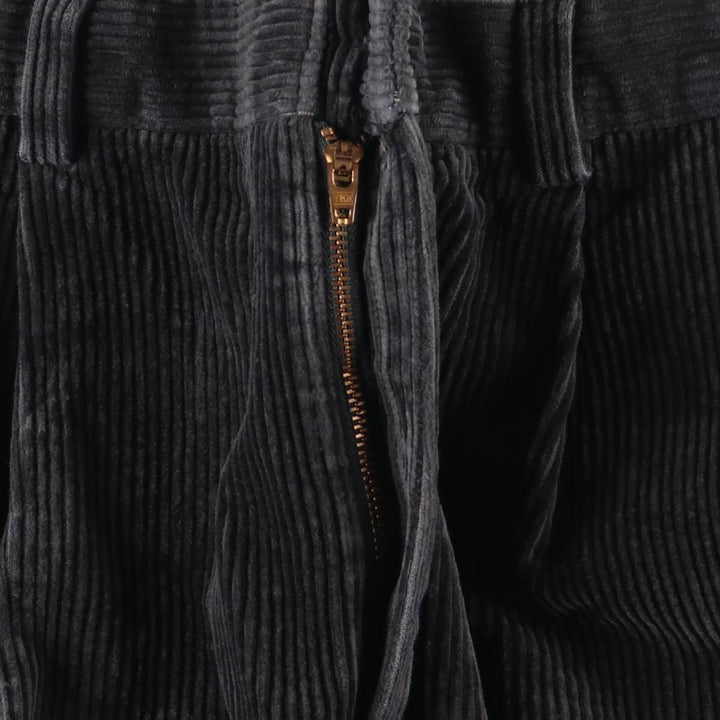 Baracuta BARACUTA wide-ribbed two-pleat corduroy pants, men's size W36 cotton Charcoal Vintage Second Hand