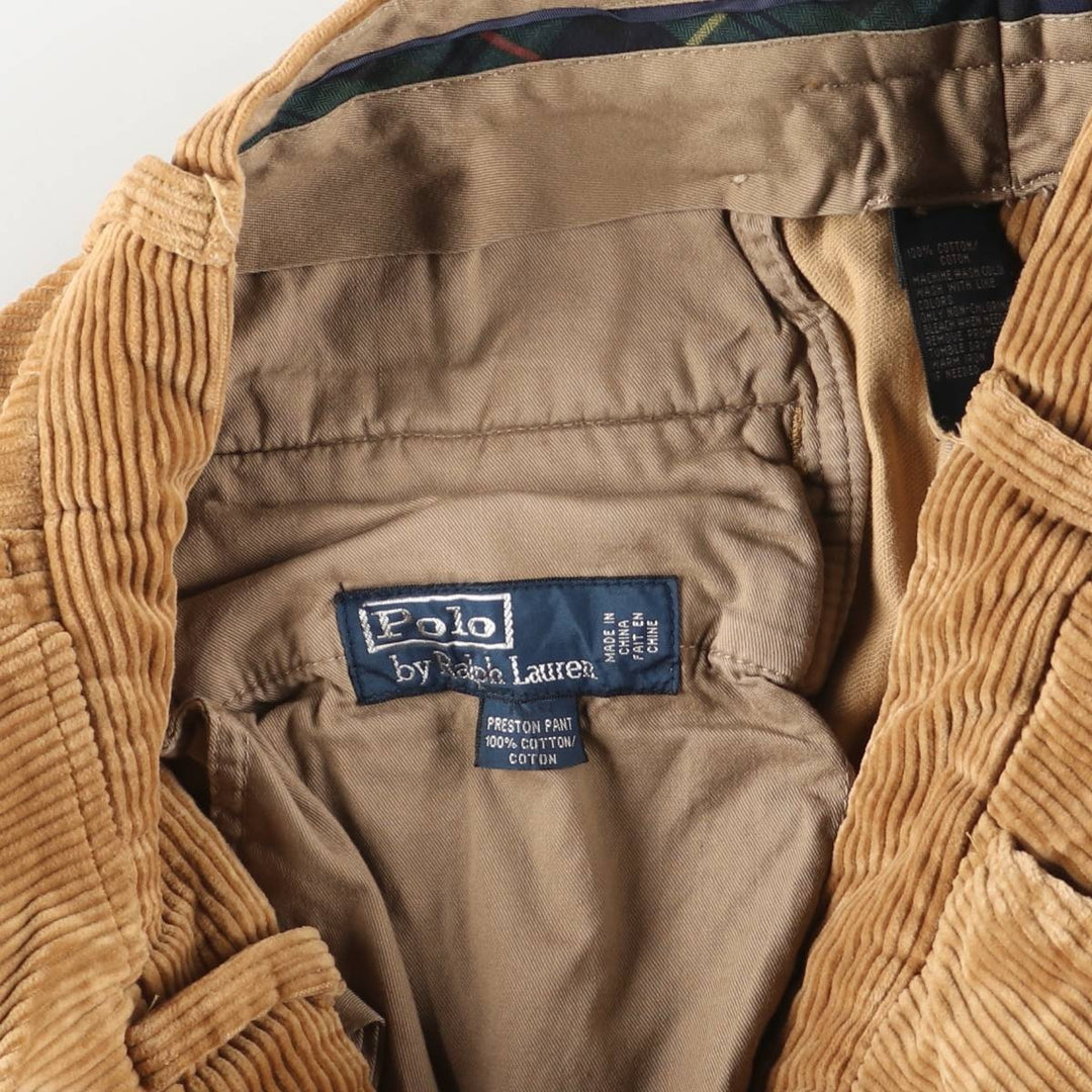 Ralph Lauren POLO by Ralph Lauren PRESTON PANT corduroy pants, men's size W32 cotton brown type Vintage Second Hand