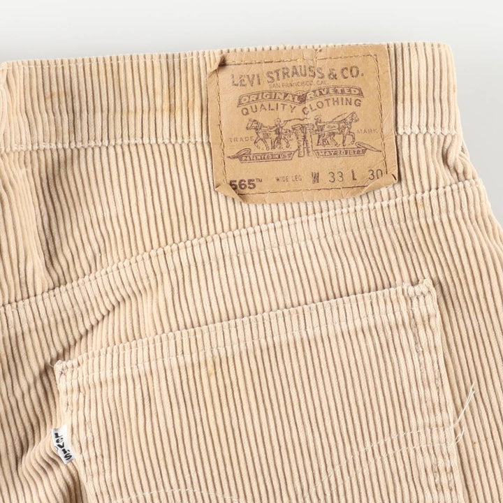 90s-00'S Vintage Levi's 565 Loose Fit Wide Leg Corduroy Pants, Men's Size W35 unclear brown type Vintage Second Hand