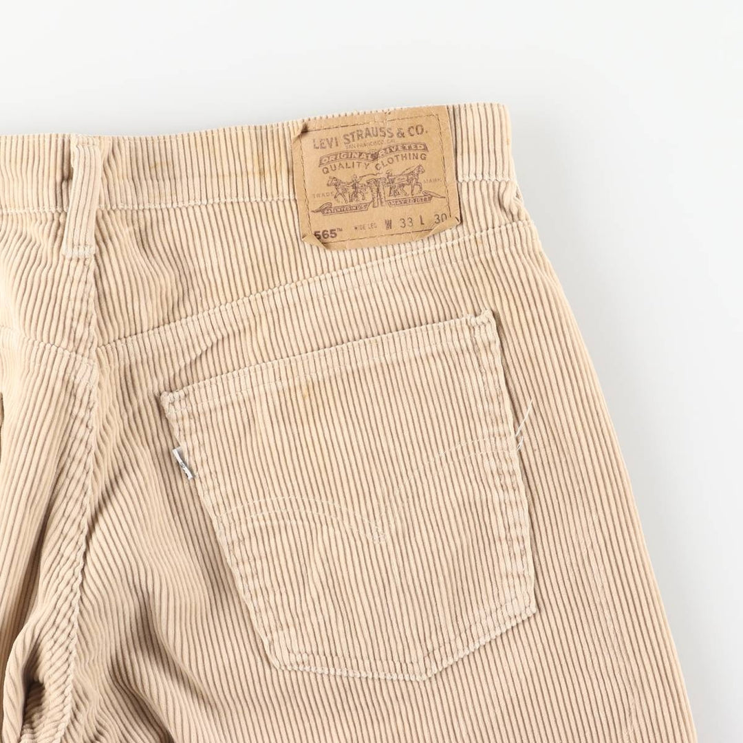 90s-00'S Vintage Levi's 565 Loose Fit Wide Leg Corduroy Pants, Men's Size W35 unclear brown type Vintage Second Hand