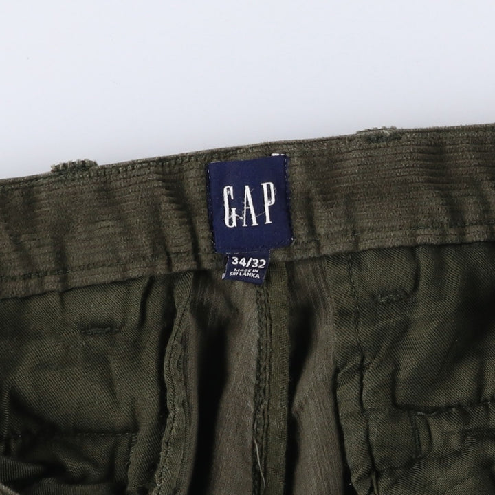 90'S GAP Old Gap Corduroy Pants Men's Vintage Size W35 cotton Khaki type sage green Vintage Second Hand