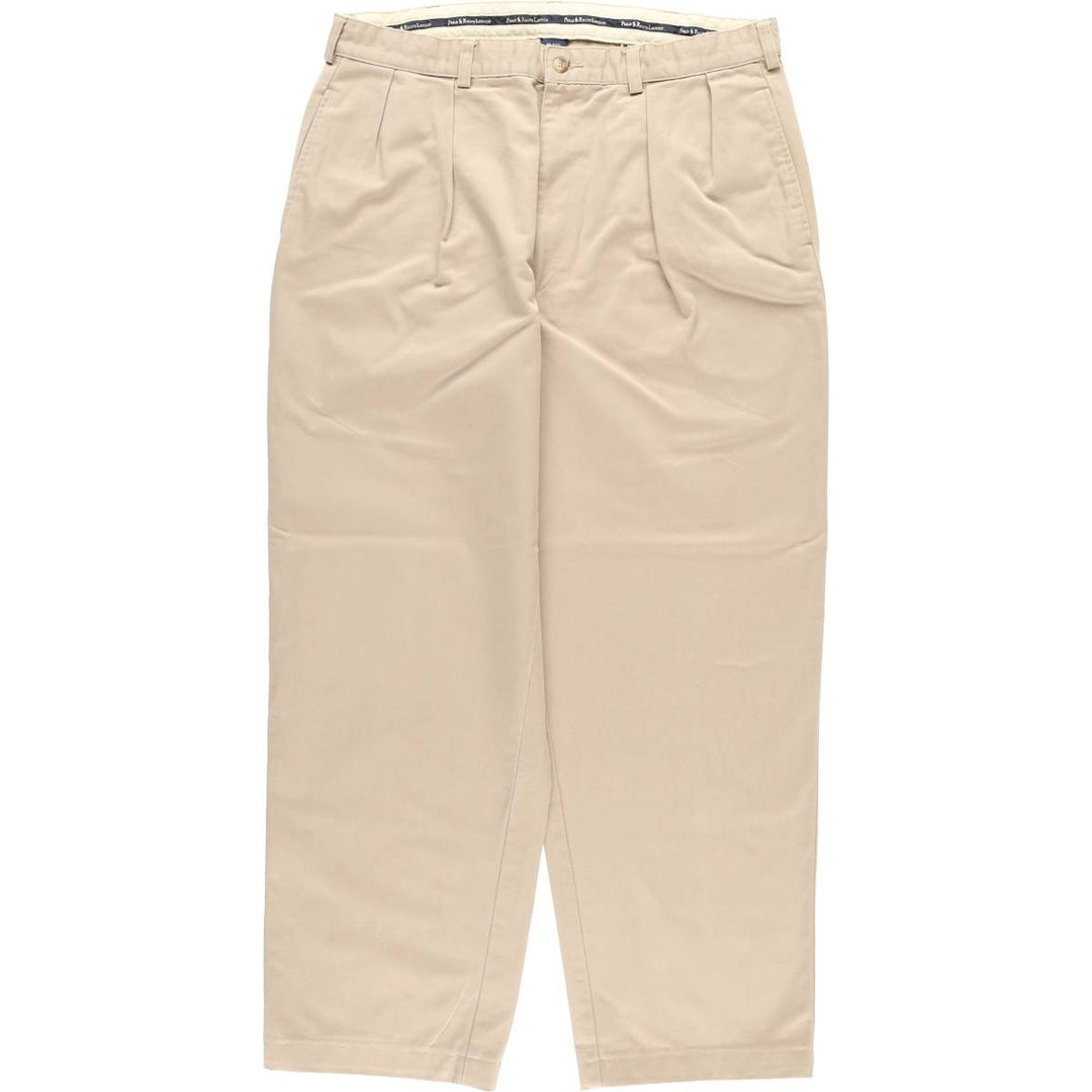 Ralph Lauren Polo Ralph Lauren Andrew Pant Two-pleat Chino Pants Men's W35 cotton Beige type Vintage Second Hand