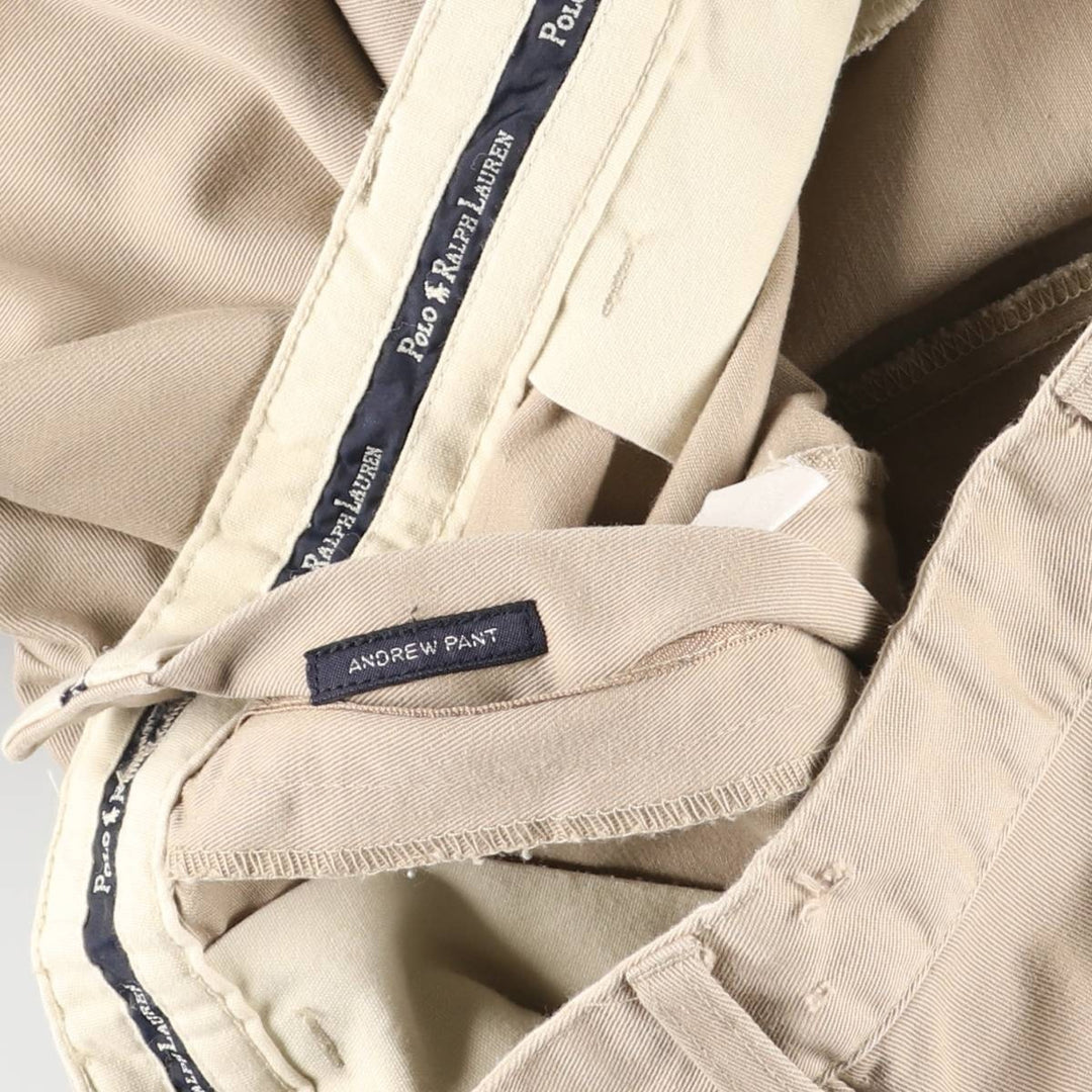 Ralph Lauren Polo Ralph Lauren Andrew Pant Two-pleat Chino Pants Men's W35 cotton Beige type Vintage Second Hand