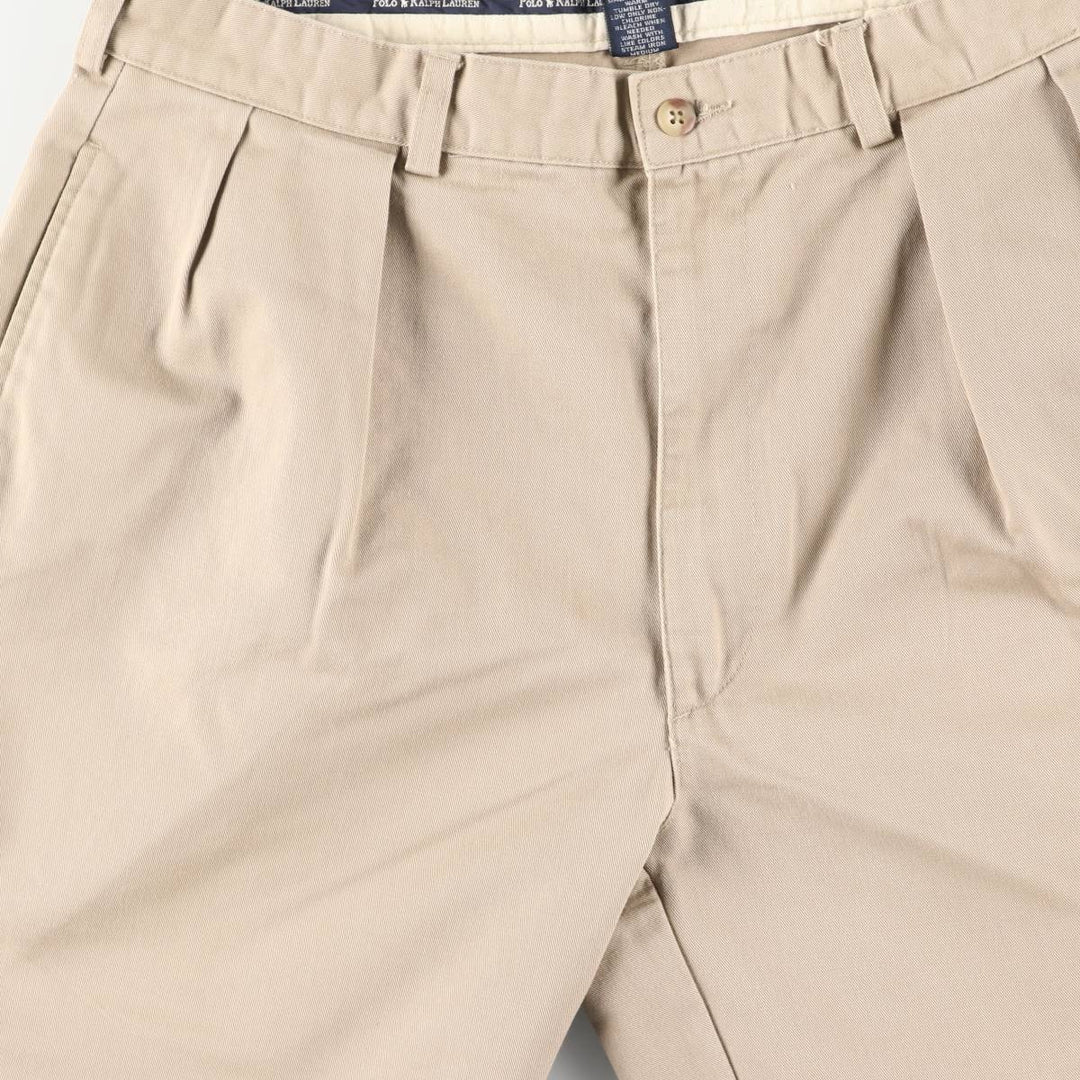 Ralph Lauren Polo Ralph Lauren Andrew Pant Two-pleat Chino Pants Men's W35 cotton Beige type Vintage Second Hand