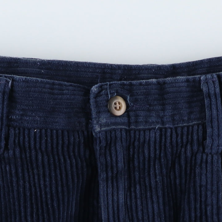 Dockers Khakis Wide-Ribbed Two-Pleated Corduroy Pants, Men's, Size W34 cotton Navy blue Vintage Second Hand