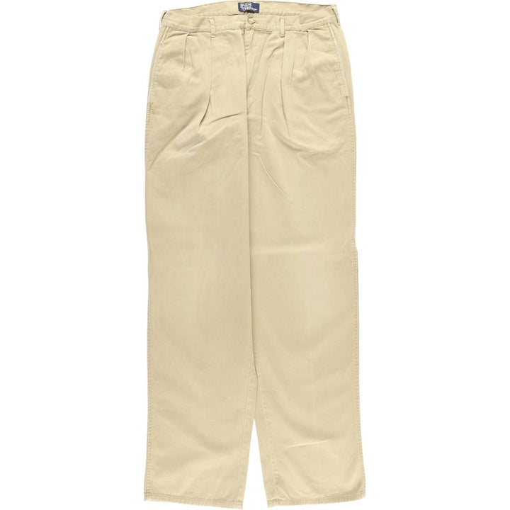 Ralph Lauren POLO by Ralph Lauren Two-pleat Chino Pants for Men, W33 equivalent unclear Beige type Vintage Second Hand