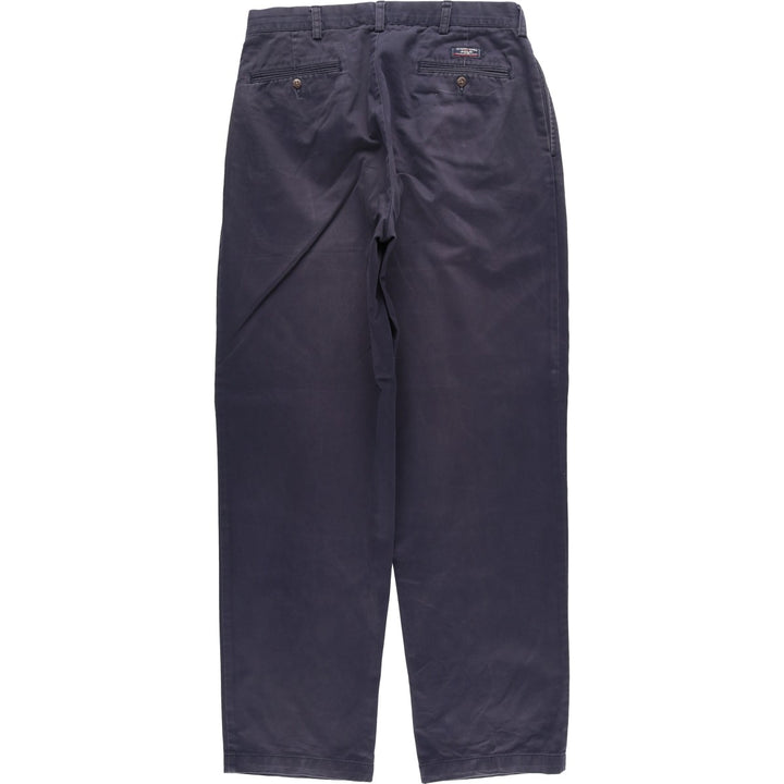 Ralph Lauren POLO by Ralph Lauren ANDREW PANT Two-pleat chino pants for men, equivalent to W34 cotton navy blue type Vintage Second Hand