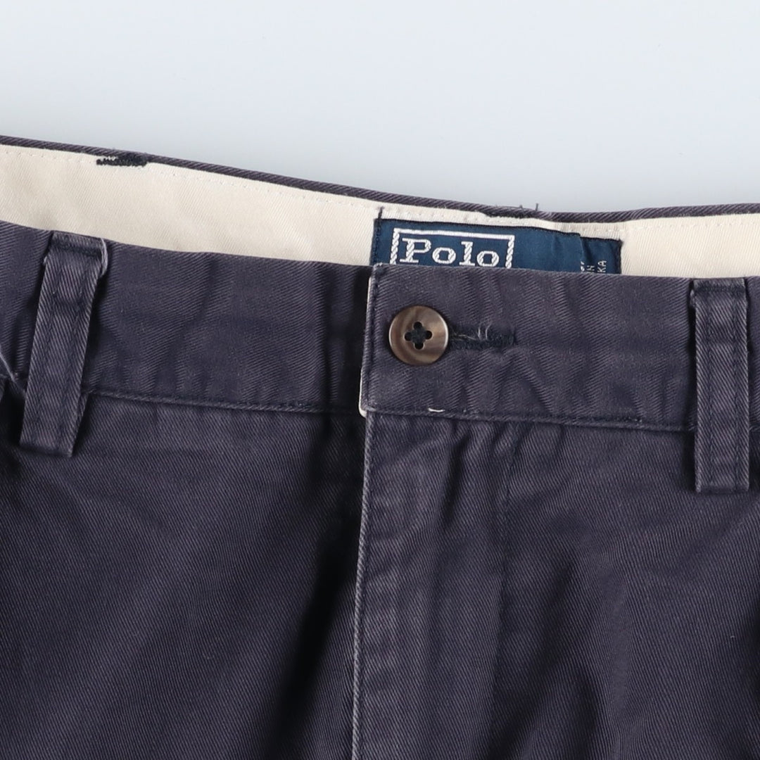 Ralph Lauren POLO by Ralph Lauren ANDREW PANT Two-pleat chino pants for men, equivalent to W34 cotton navy blue type Vintage Second Hand