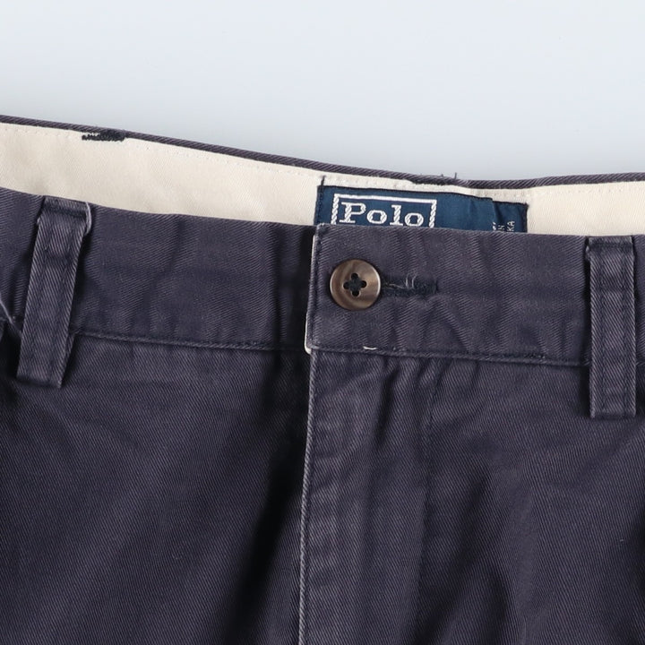 Ralph Lauren POLO by Ralph Lauren ANDREW PANT Two-pleat chino pants for men, equivalent to W34 cotton navy blue type Vintage Second Hand