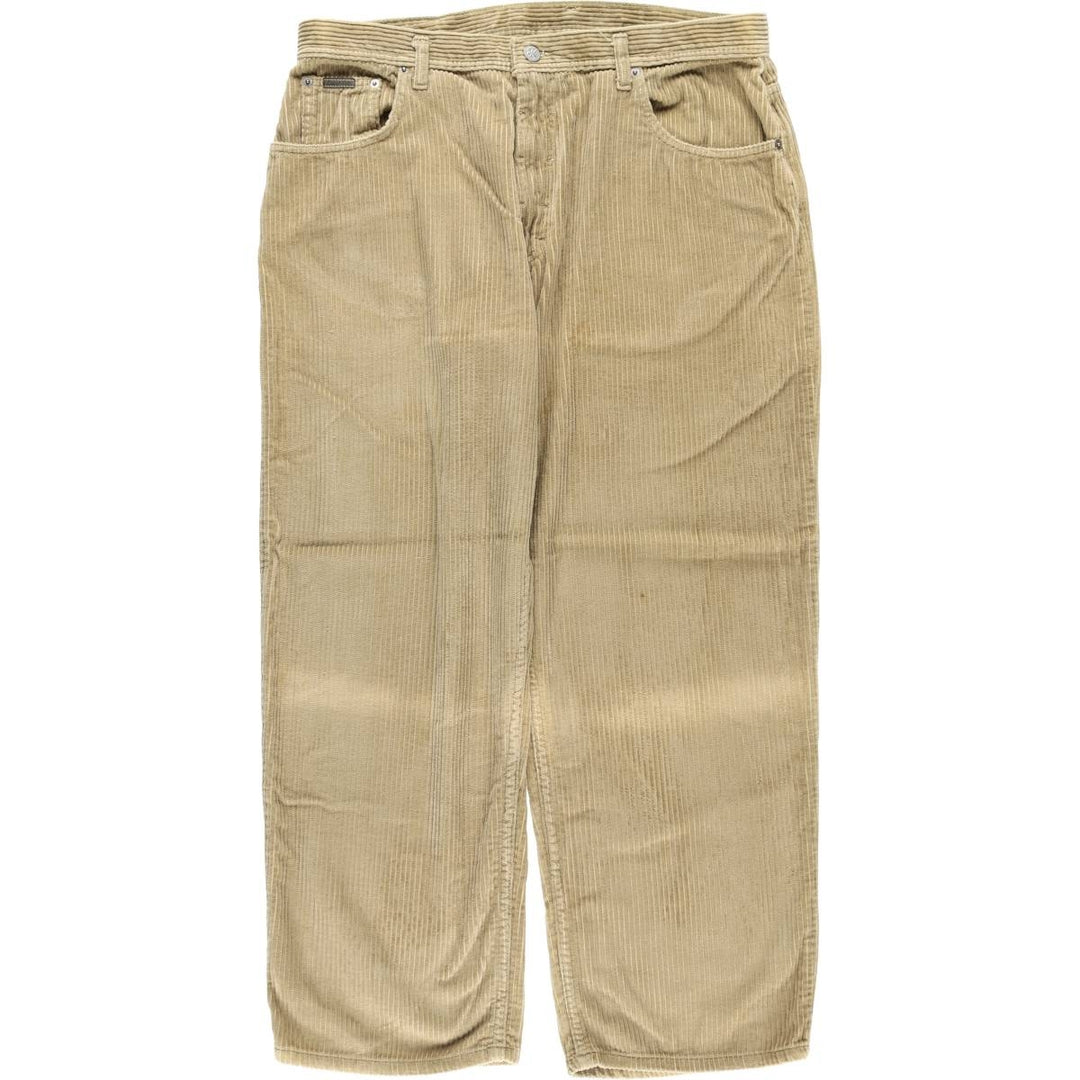 Calvin Klein Loose Fit Zipper Wide Rib Corduroy Pants, Men's, Size 36 cotton beige type brown Vintage Second Hand