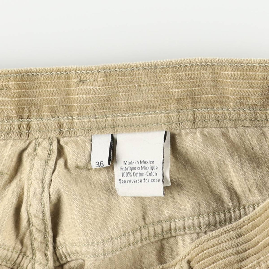 Calvin Klein Loose Fit Zipper Wide Rib Corduroy Pants, Men's, Size 36 cotton beige type brown Vintage Second Hand