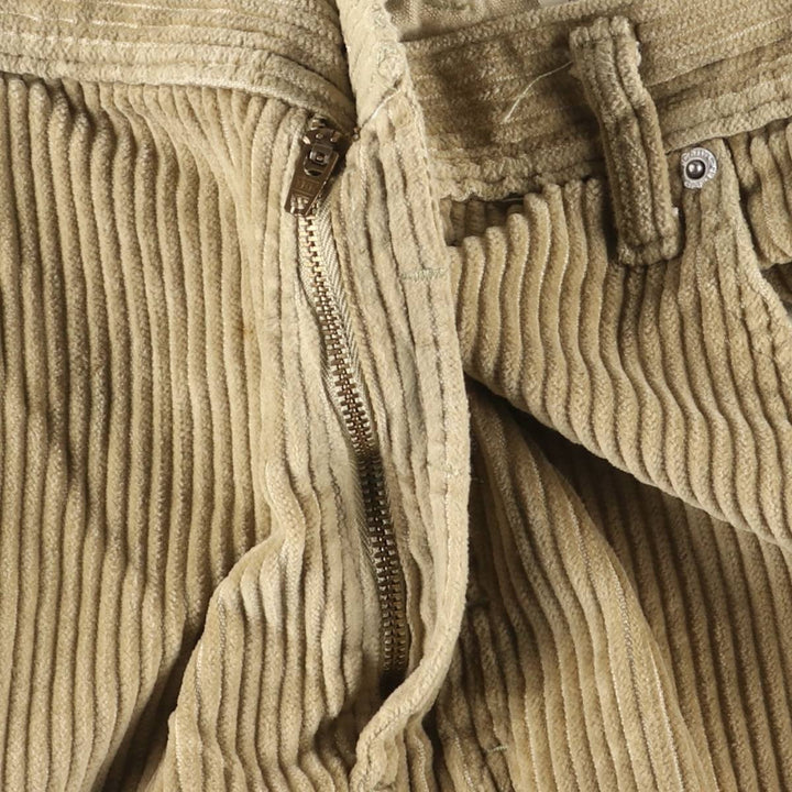 Calvin Klein Loose Fit Zipper Wide Rib Corduroy Pants, Men's, Size 36 cotton beige type brown Vintage Second Hand