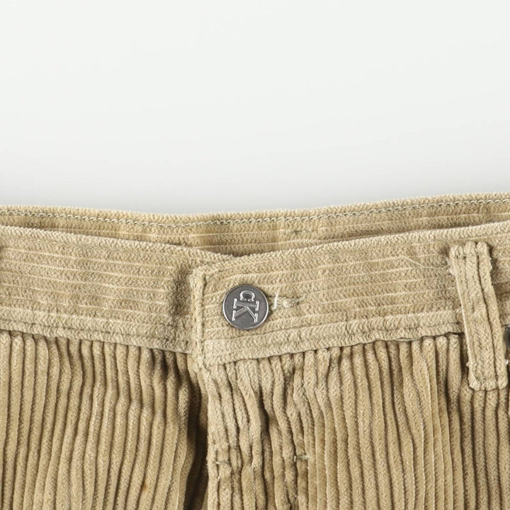 Calvin Klein Loose Fit Zipper Wide Rib Corduroy Pants, Men's, Size 36 cotton beige type brown Vintage Second Hand