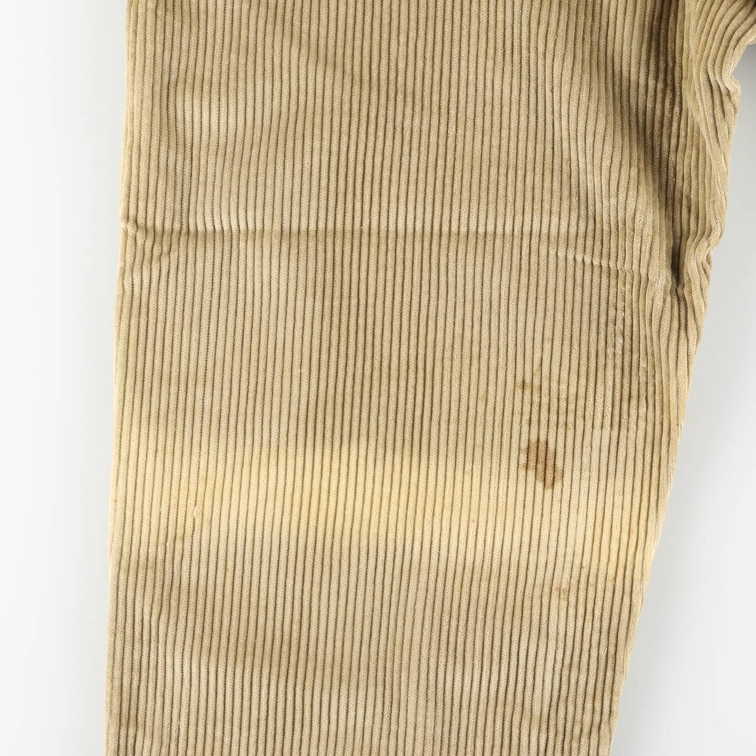 Calvin Klein Loose Fit Zipper Wide Rib Corduroy Pants, Men's, Size 36 cotton beige type brown Vintage Second Hand