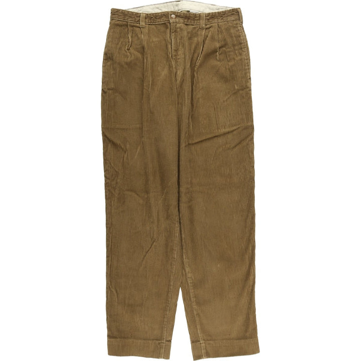 GEO FFREY BEENE Two-pleat Wide-ribbed Corduroy Pants, Men's, Size W33 cotton brown type Vintage Second Hand
