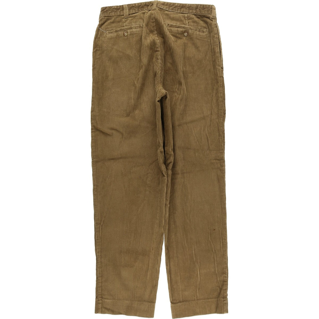 GEO FFREY BEENE Two-pleat Wide-ribbed Corduroy Pants, Men's, Size W33 cotton brown type Vintage Second Hand