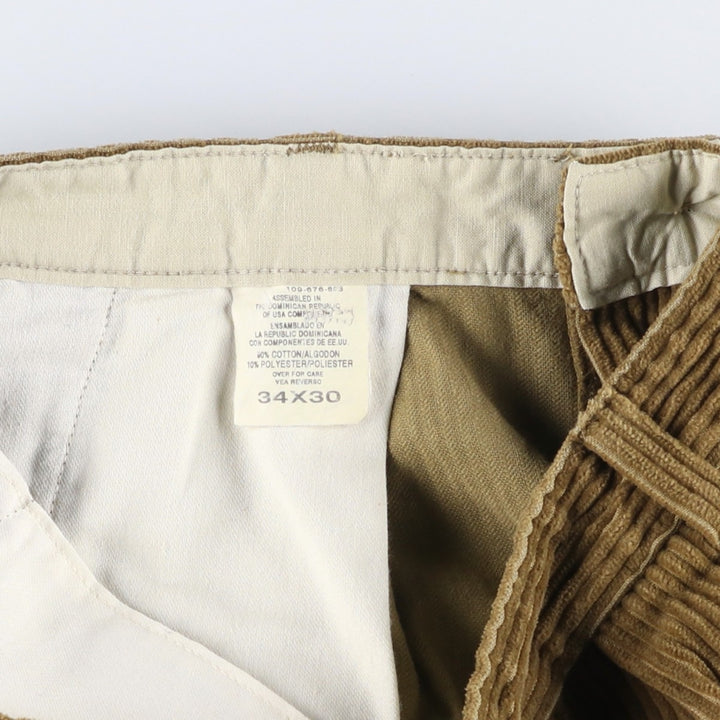 GEO FFREY BEENE Two-pleat Wide-ribbed Corduroy Pants, Men's, Size W33 cotton brown type Vintage Second Hand