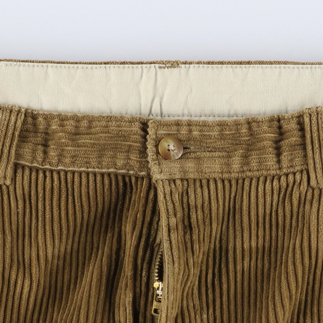 GEO FFREY BEENE Two-pleat Wide-ribbed Corduroy Pants, Men's, Size W33 cotton brown type Vintage Second Hand