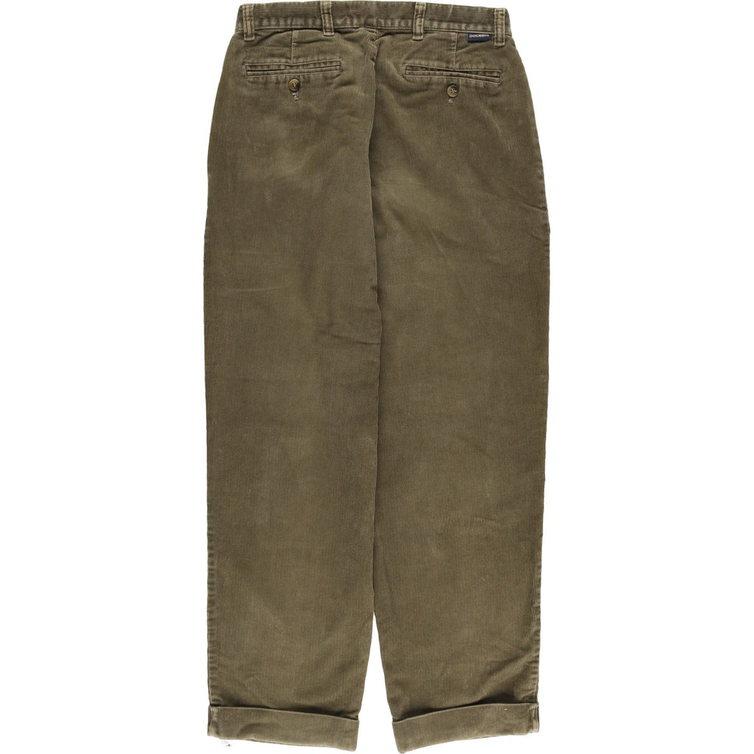 90'S Dockers Two-Pleated Corduroy Pants, Made in Canada, Men's, Size W31, Vintage cotton Khaki type Vintage Second Hand