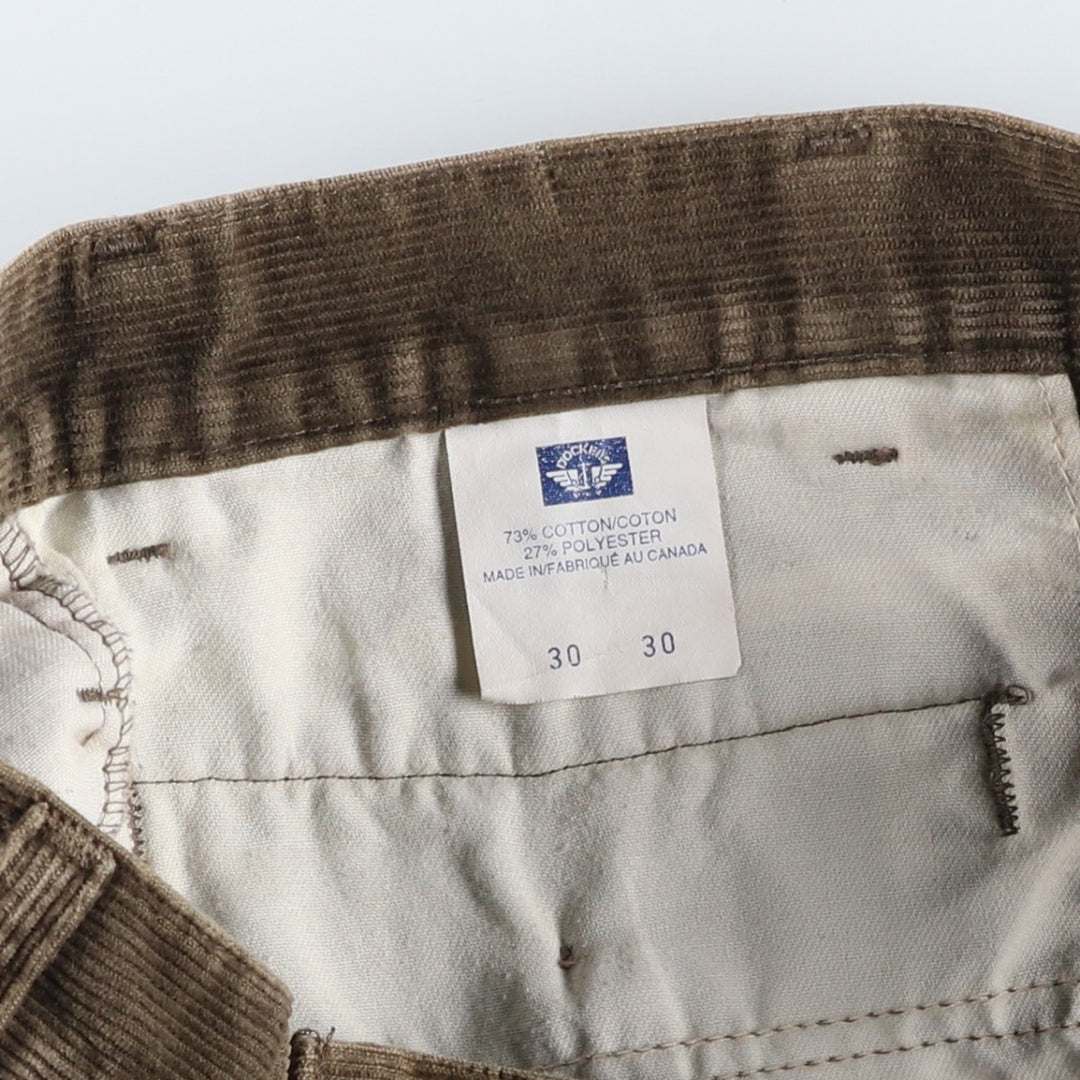 90'S Dockers Two-Pleated Corduroy Pants, Made in Canada, Men's, Size W31, Vintage cotton Khaki type Vintage Second Hand