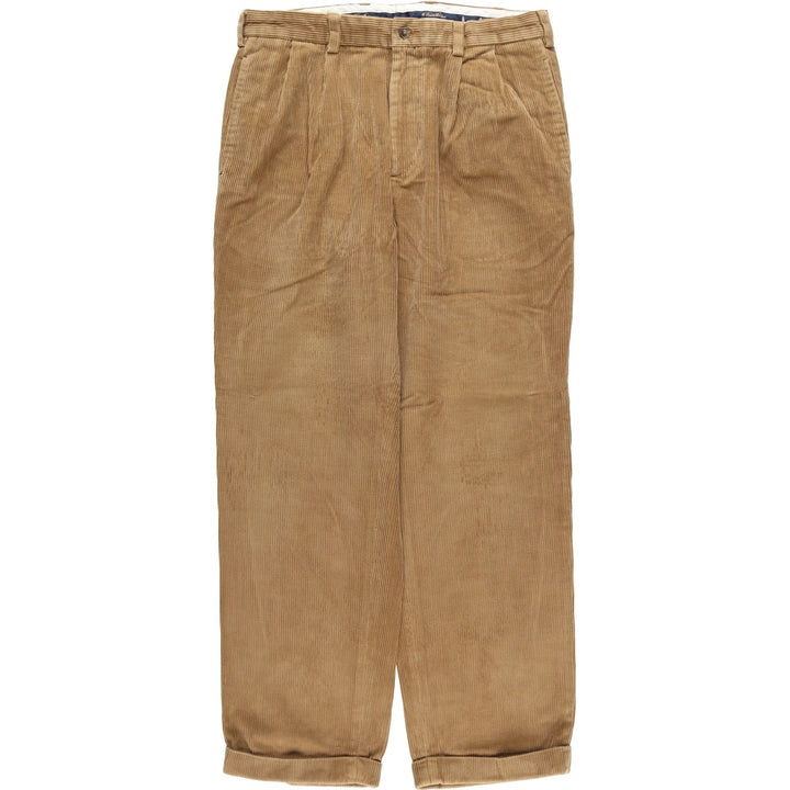 Brooks Brothers ELLIOT Two-Pleated Corduroy Pants, Men's, Size W34 (Equivalent) cotton brown type Vintage Second Hand