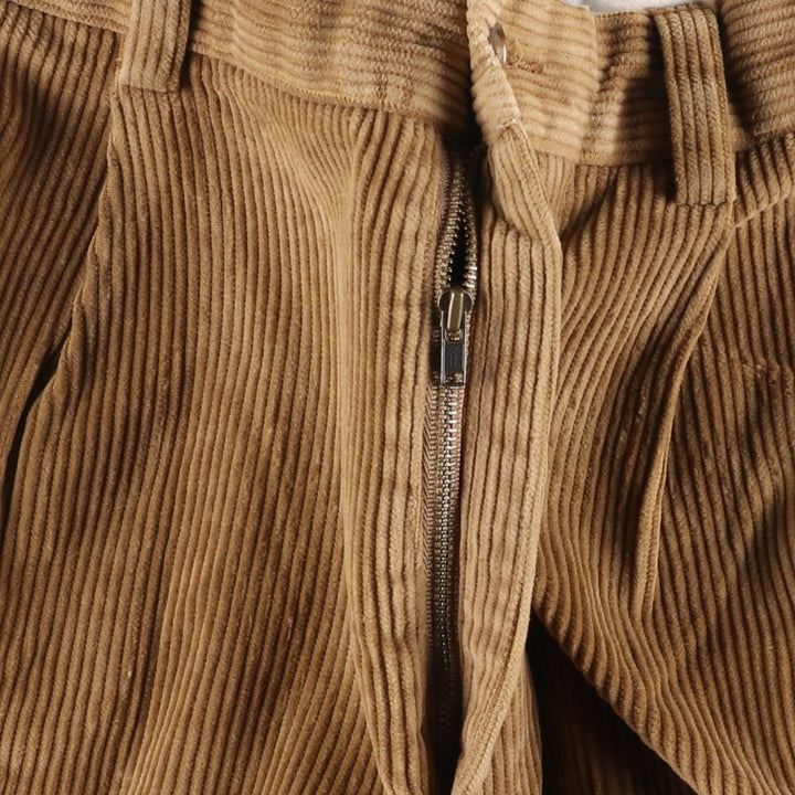 Brooks Brothers ELLIOT Two-Pleated Corduroy Pants, Men's, Size W34 (Equivalent) cotton brown type Vintage Second Hand