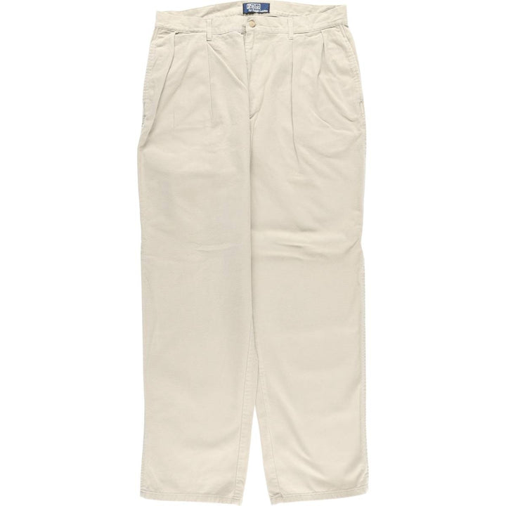Ralph Lauren POLO by Ralph Lauren Two-pleat Chino Pants for Men, W35 cotton Beige type Vintage Second Hand